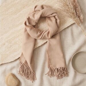 Abercrombie Women's Elegant Super Soft Fringe Tan Scarf
